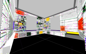 [Translate to Deutsch:] room projection Mondrian with glitch effect