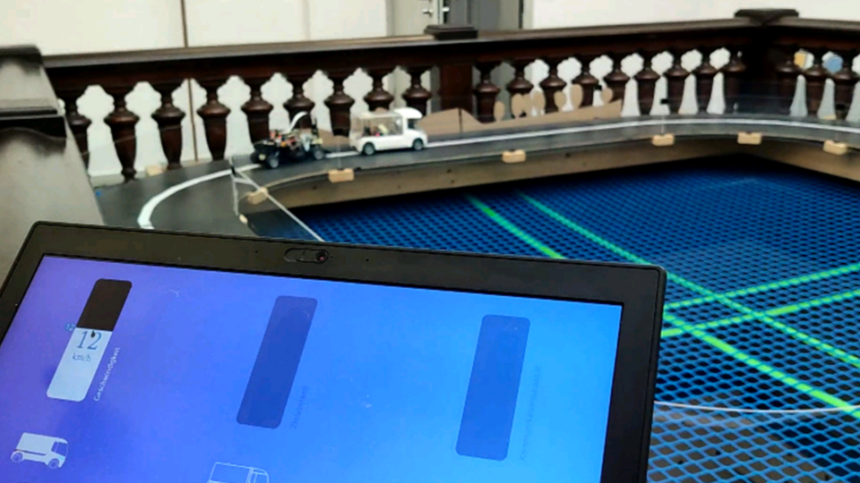 interface in front of the track