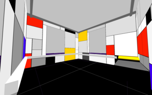 Vorschau der Raumprojektion - Grundentwurf Raumprojektion Mondrian