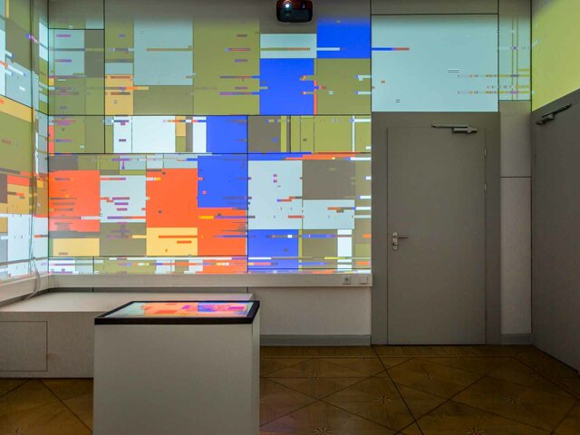 Projection Mondrian in Villa Bienert